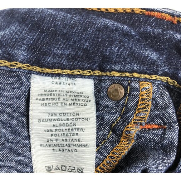 True Religion World Tour Legging Blue Jeans Womens 30 Thick Stitch Multi Color - Picture 7 of 10
